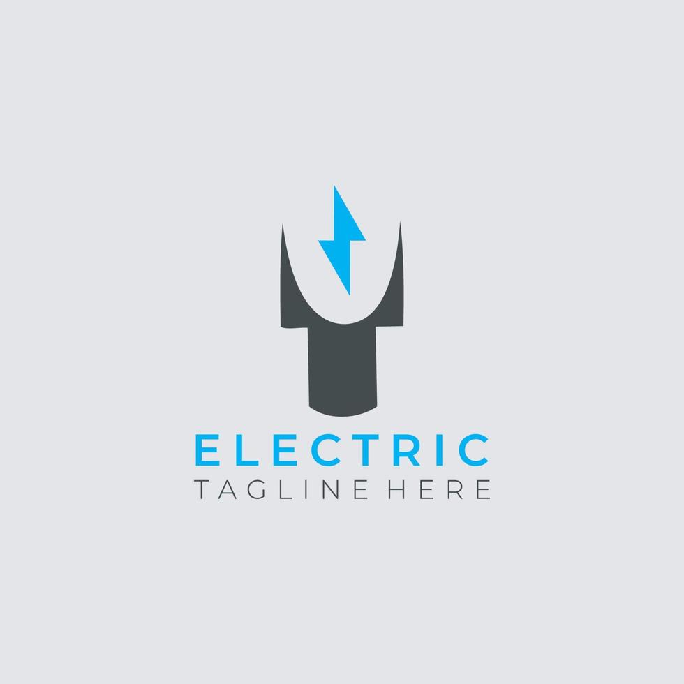 Initial Y letter logo design with lighting thunder bolt. Electric bolt letter logo vector
