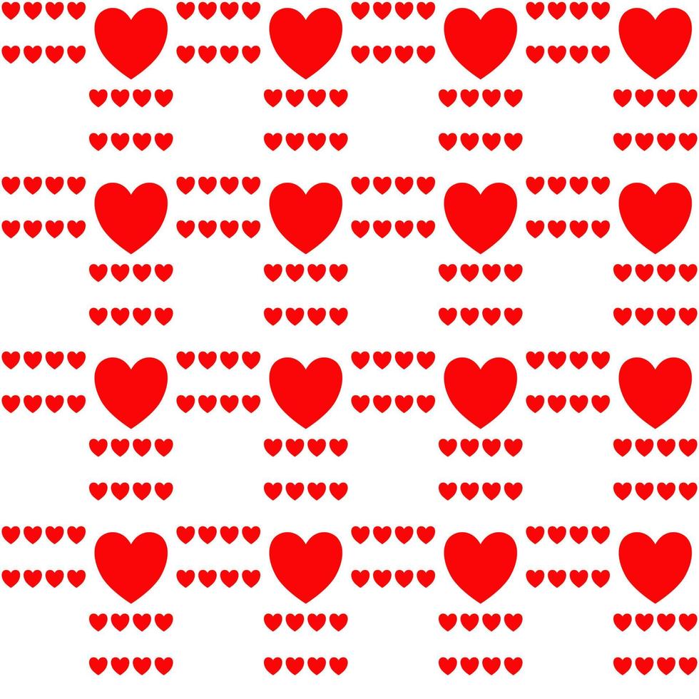 Big and small red hearts shape on white background. vector