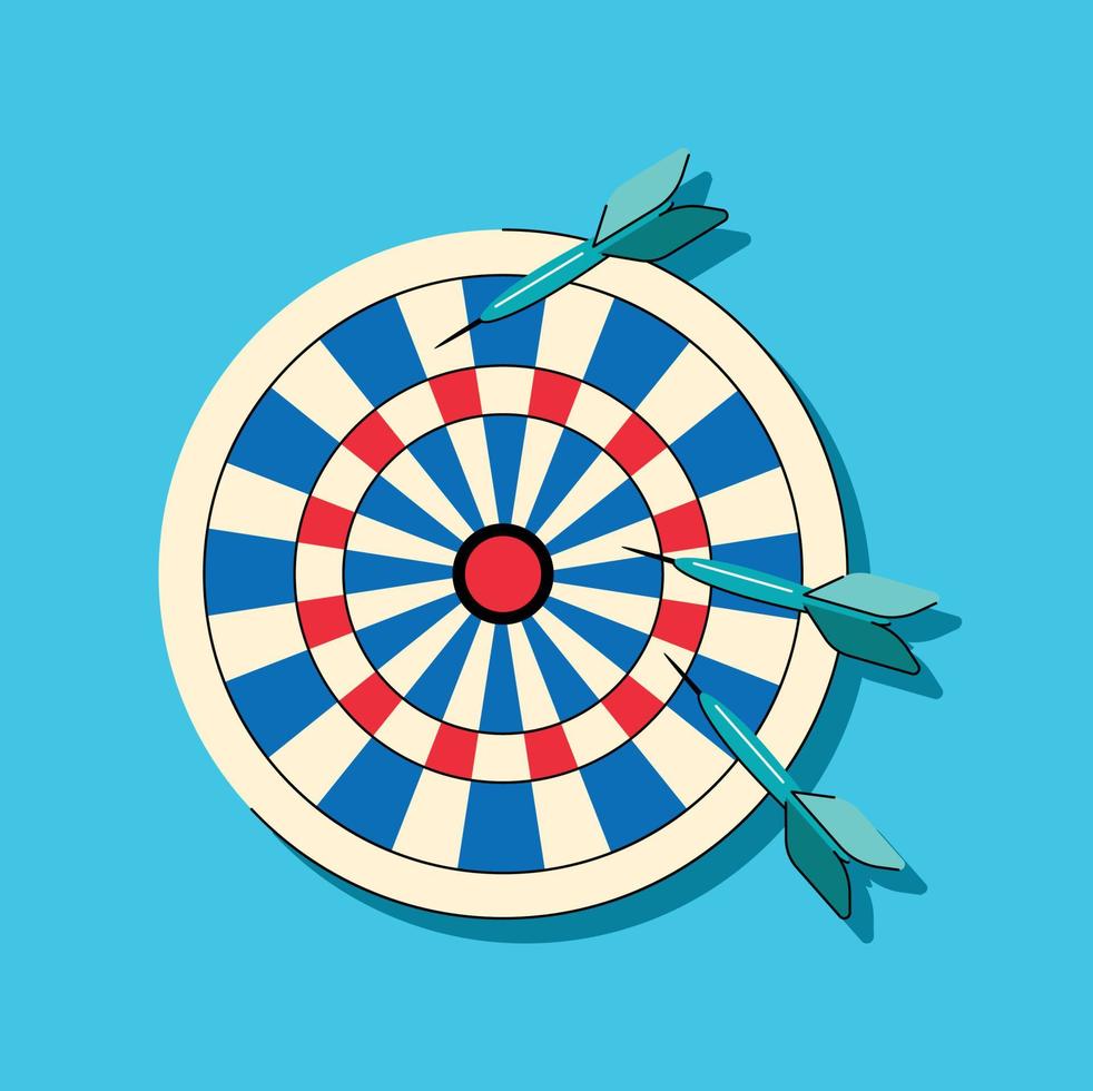 darts and darts board vector illustration