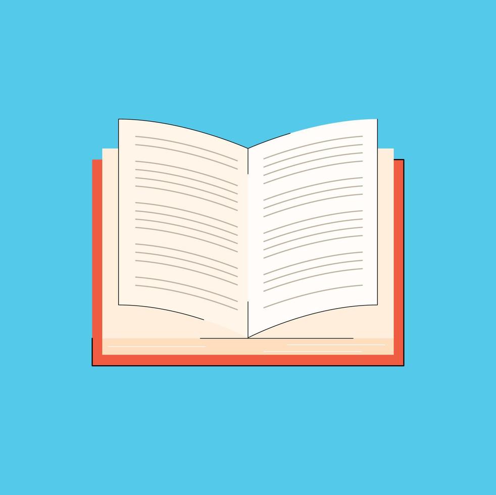 open book isolated vector illustration