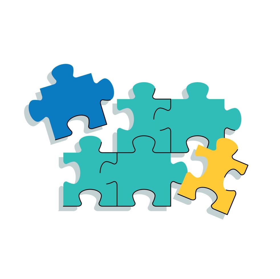 Parts of puzzles isolate vector illustration