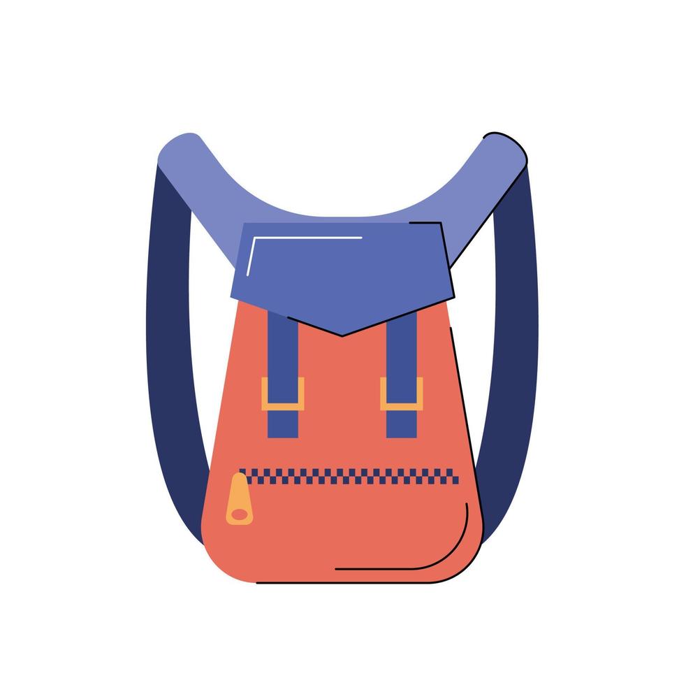 mochila escolar y botella de agua en una colorida ilustración de arte de  línea de dibujos animados 4434324 Vector en Vecteezy