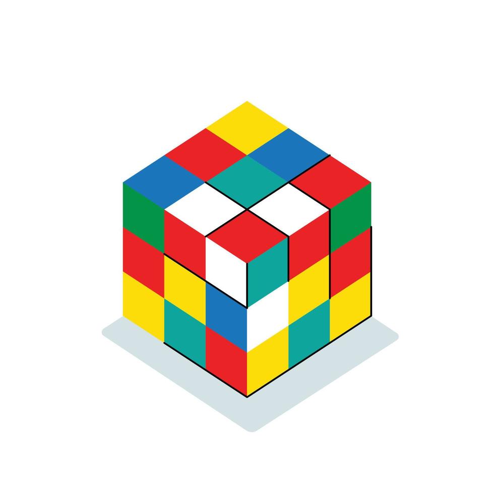 rubik cube isolated vector illustration