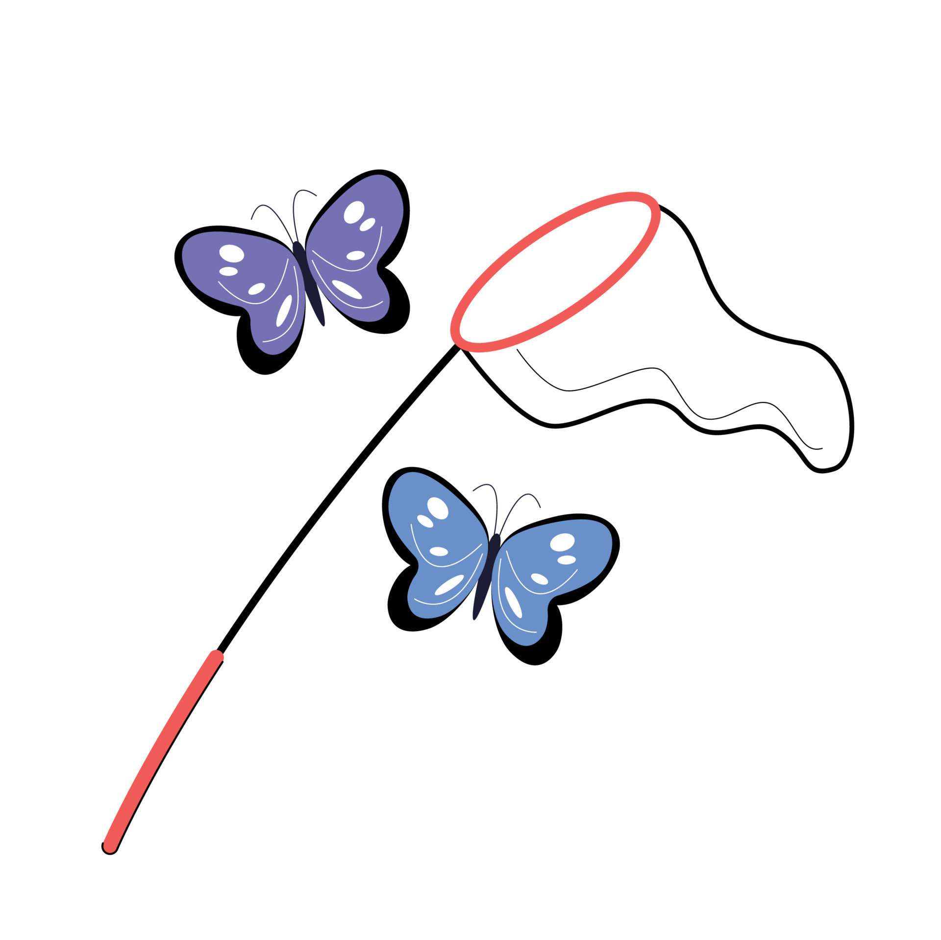 butterfly net flat isolated vector illustration 18913805 Vector Art at