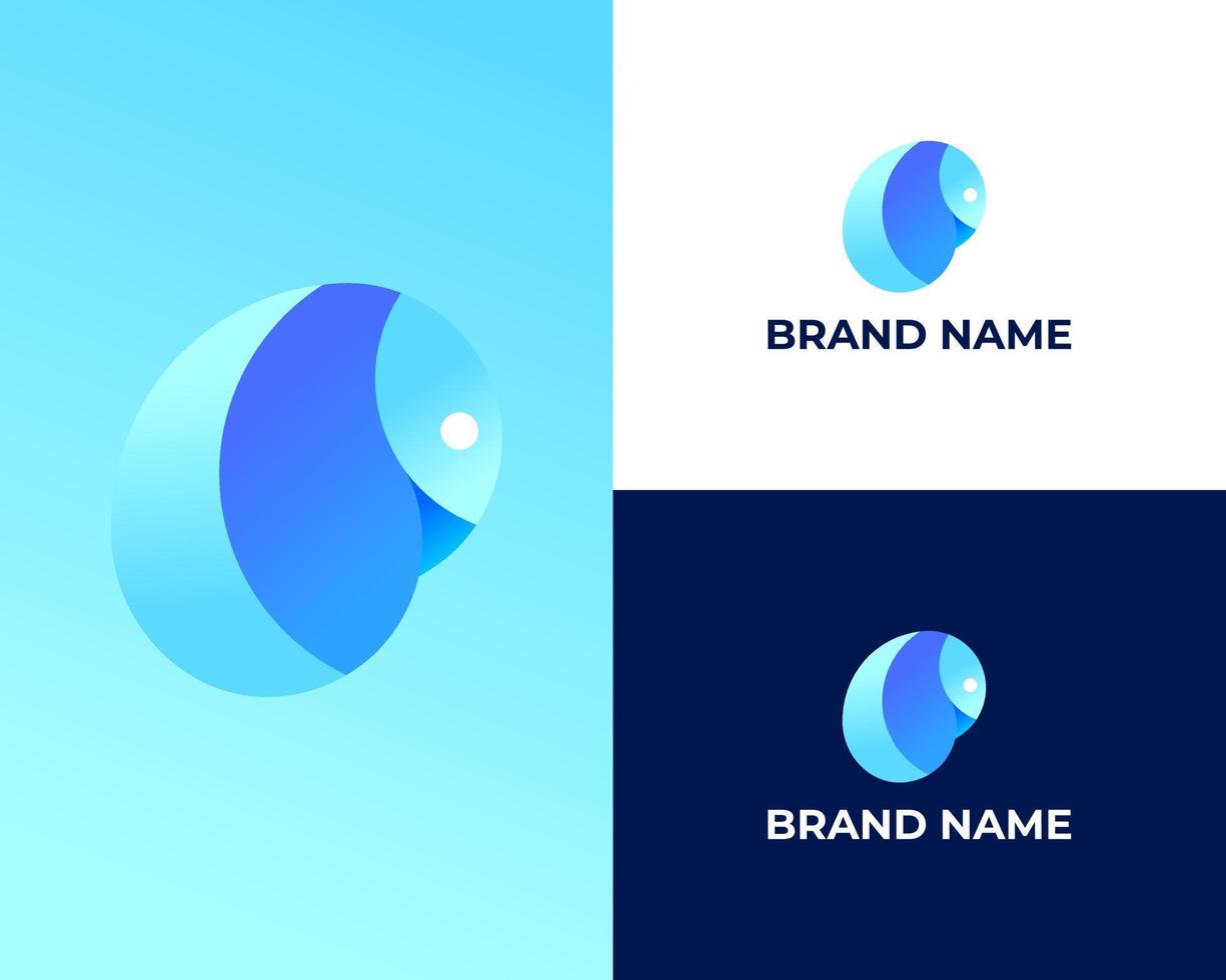 logo colorido de pájaro simple. letra m moderna con signo de logotipo de loro vector