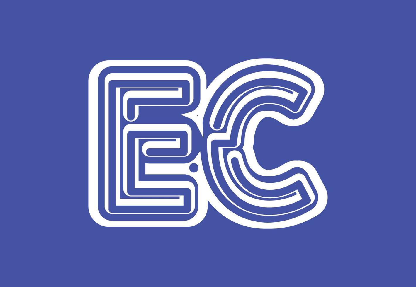 plantilla de diseño de icono y logotipo de letra ec vector