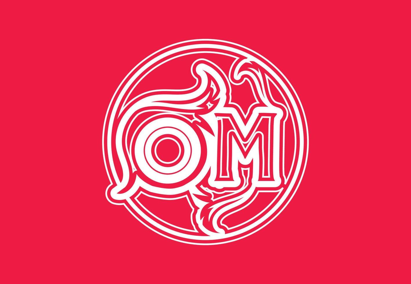 OM letter logo and icon design template vector