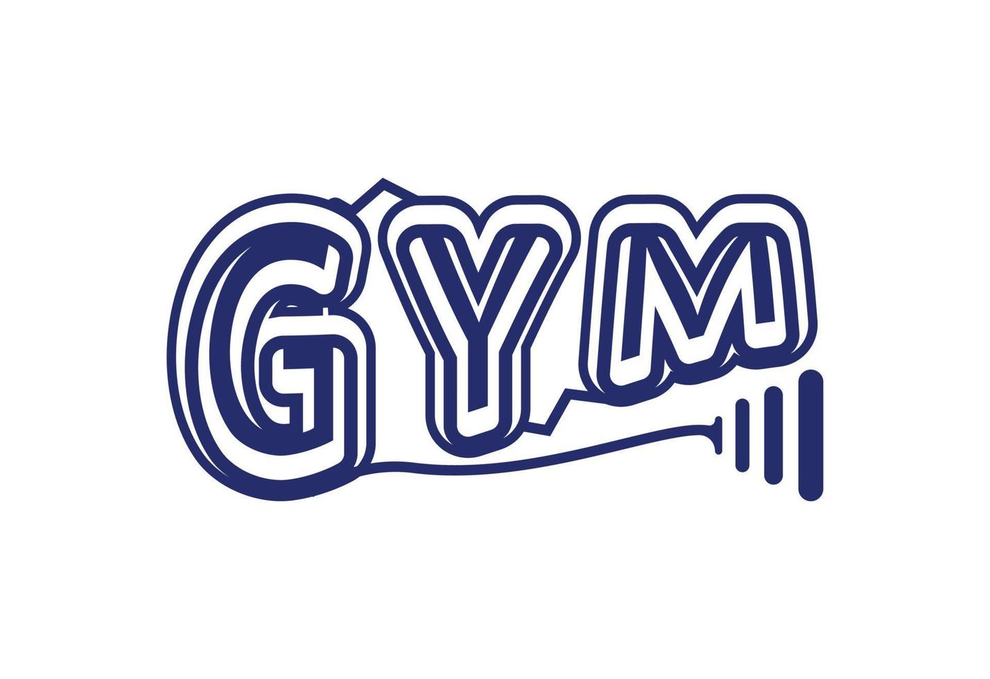 GYM letter logo and icon design template vector
