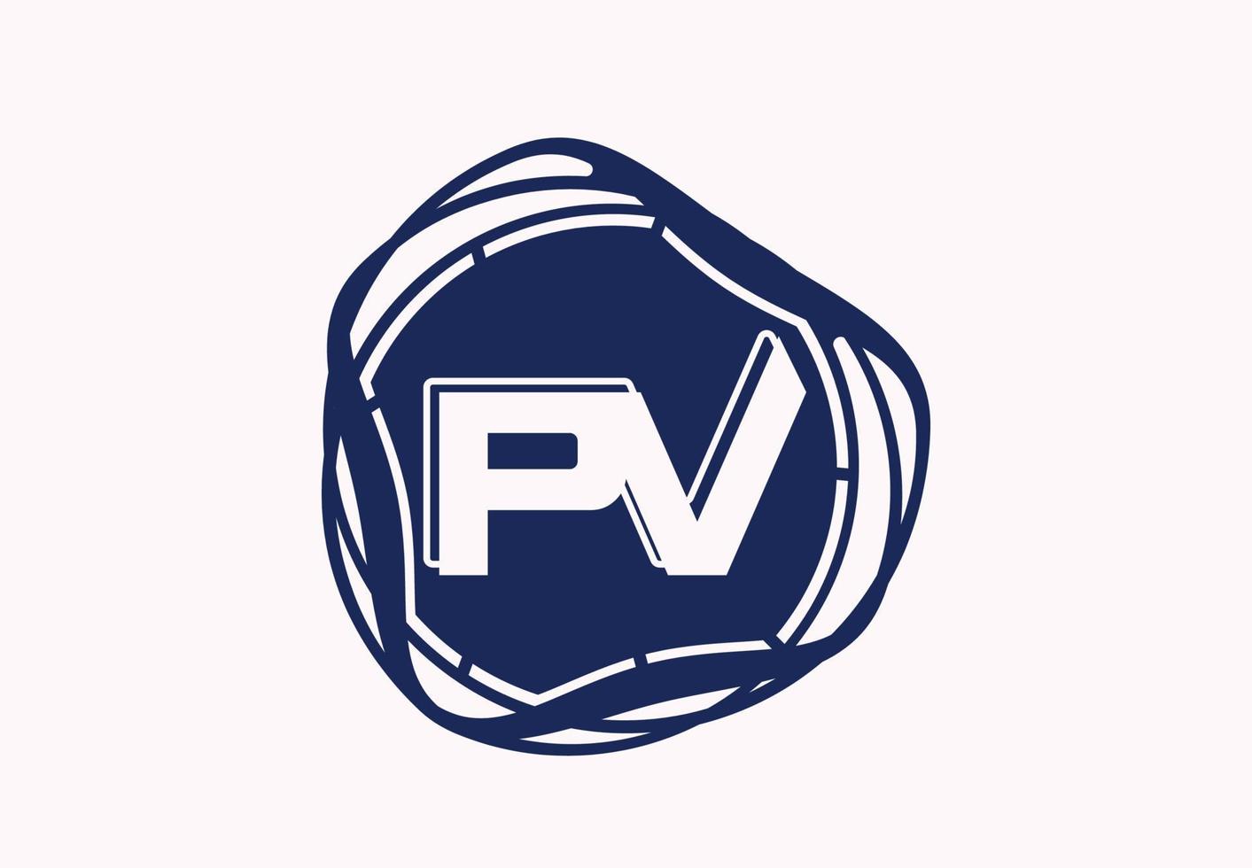 plantilla de diseño de icono y logotipo de letra pv vector