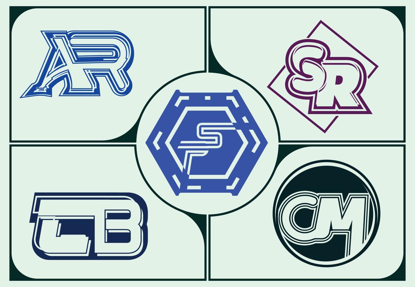 conjunto de plantillas de diseño de iconos y logotipos de letras vector