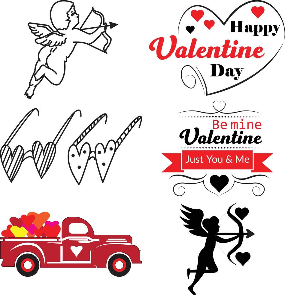 Gift items for Valentine's Day vector