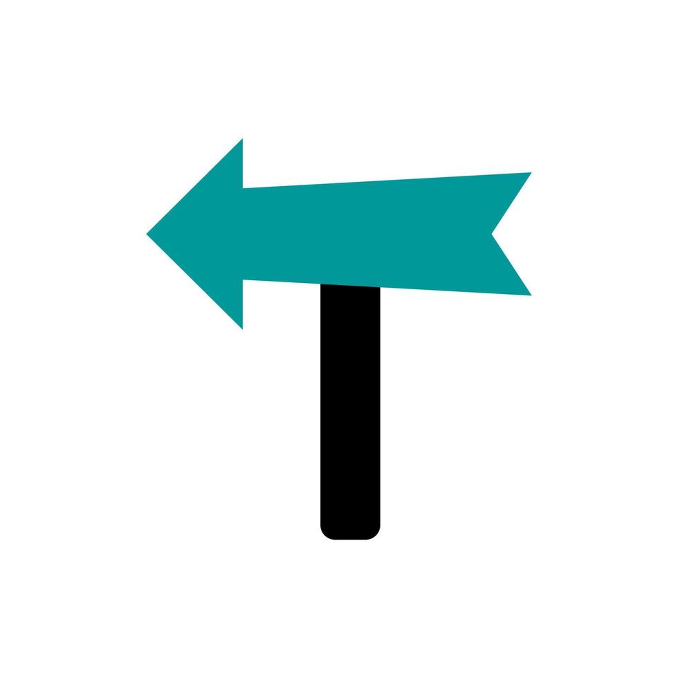Direction sign post with arrow set vector illustration. Arrows for direction vector icon. Turquoise color.