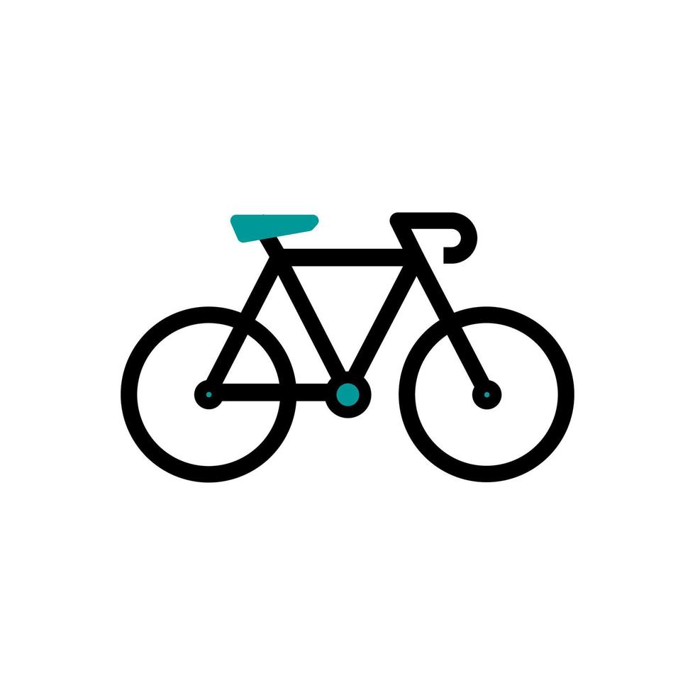 icono de bicicleta vector logo plantilla ilustración diseño. icono de contorno de bicicleta. color turquesa.
