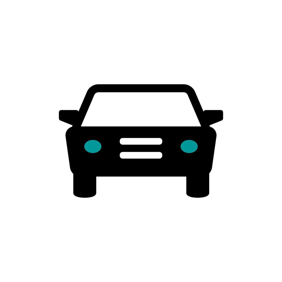 Simple Car Icon Vector. Turquoise color. vector