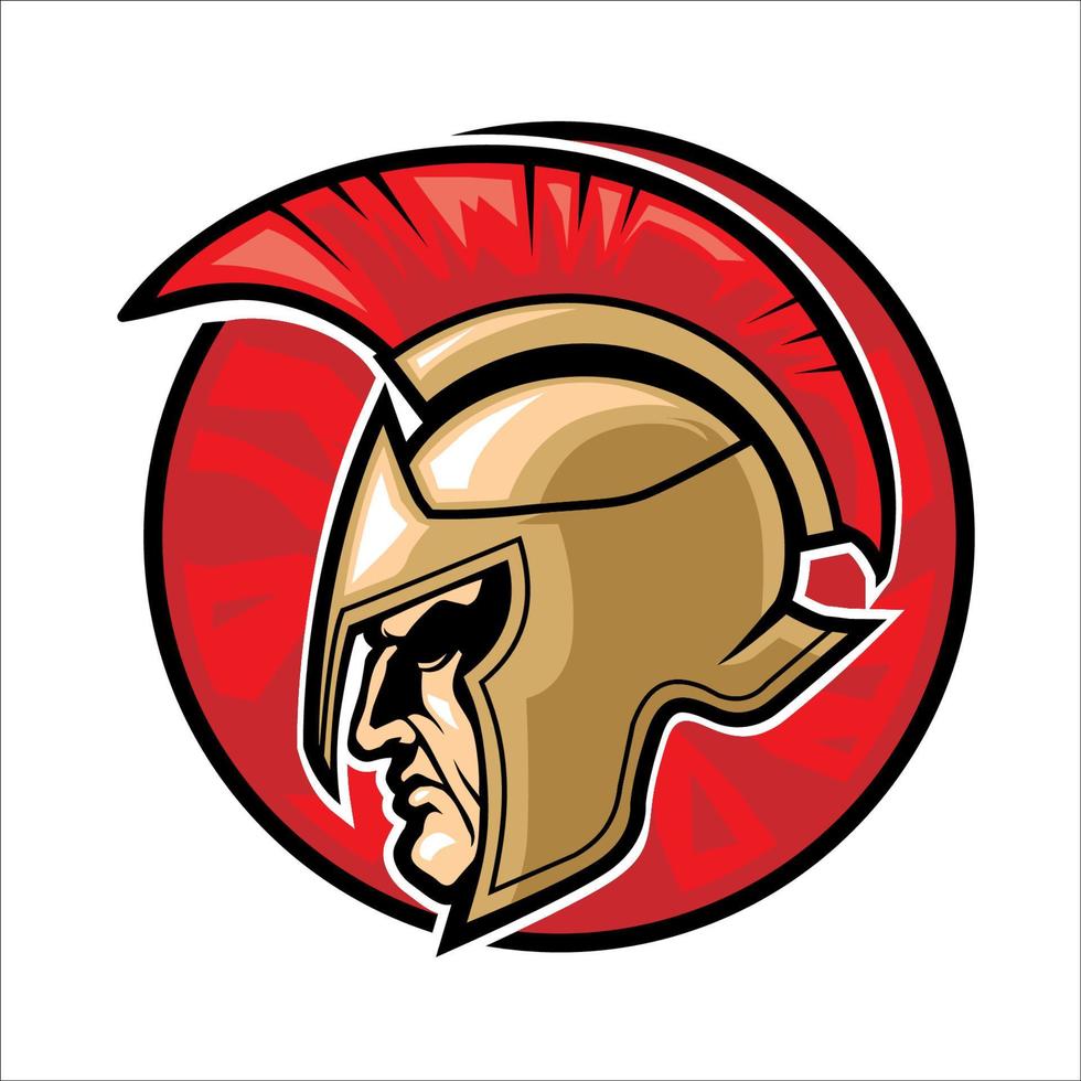 mascota de cabeza de guerrero espartano vector