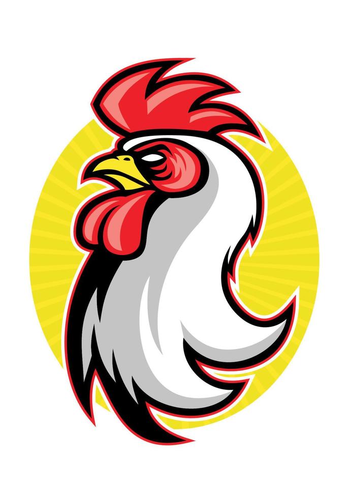 mascota de la cabeza del logotipo de pollo gallo vector