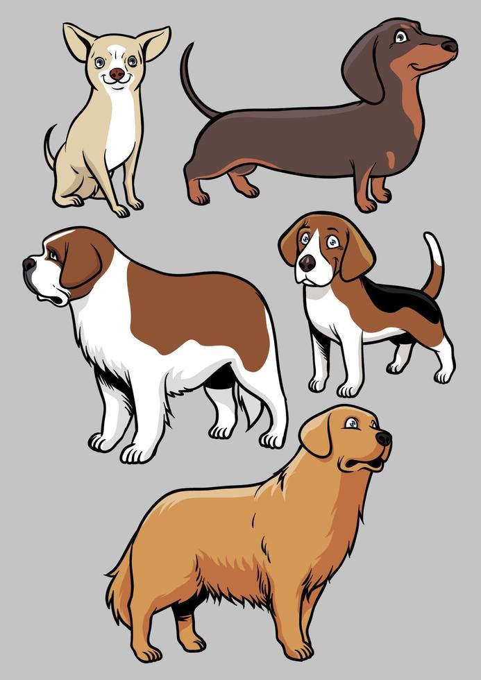 dogs vector collection set