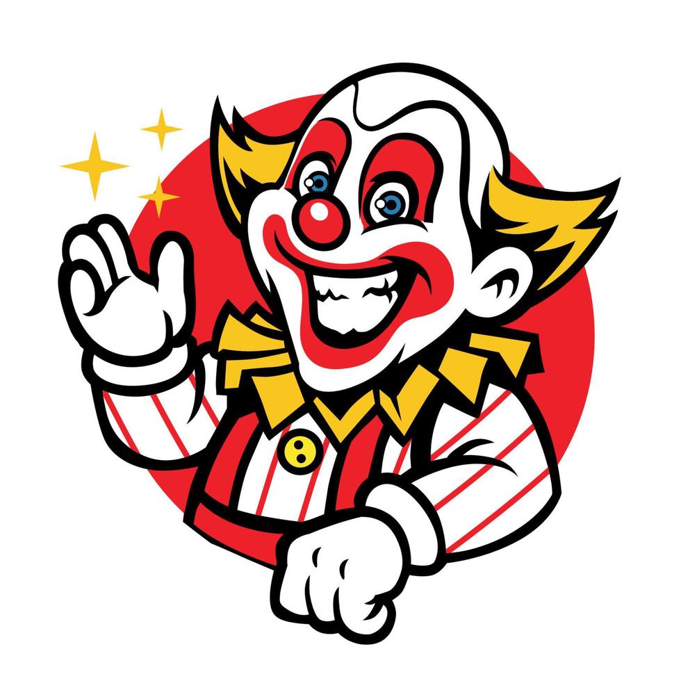 funny clown greeting vector
