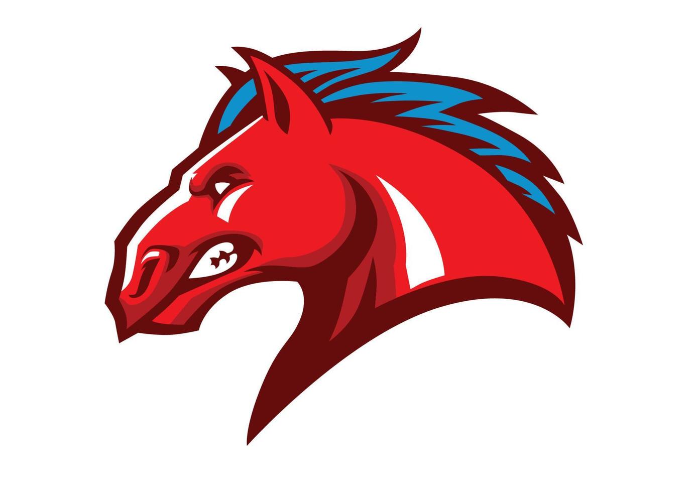angry horse head mascot vector