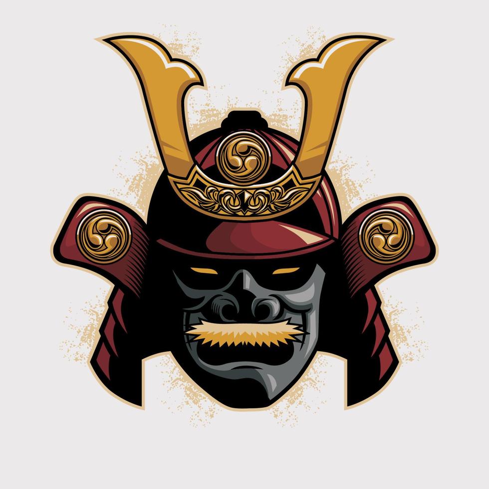 samurai armor helmet vector