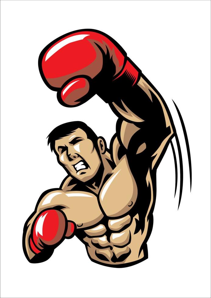 boxing man punch vector