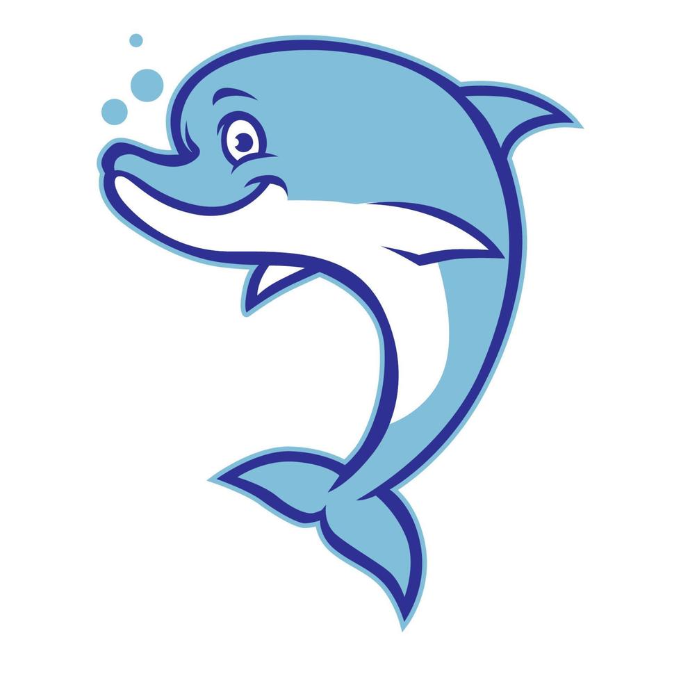 logotipo de la mascota del delfín feliz vector