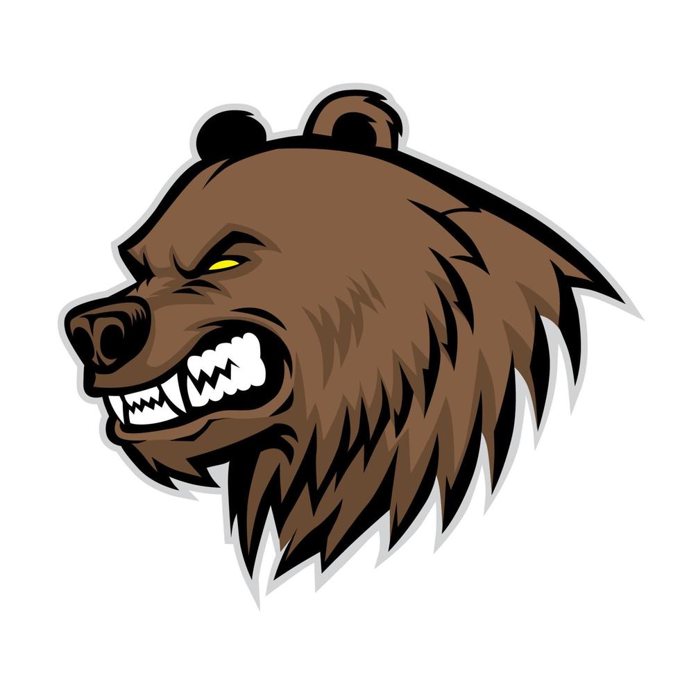 angry bear head mascot vector