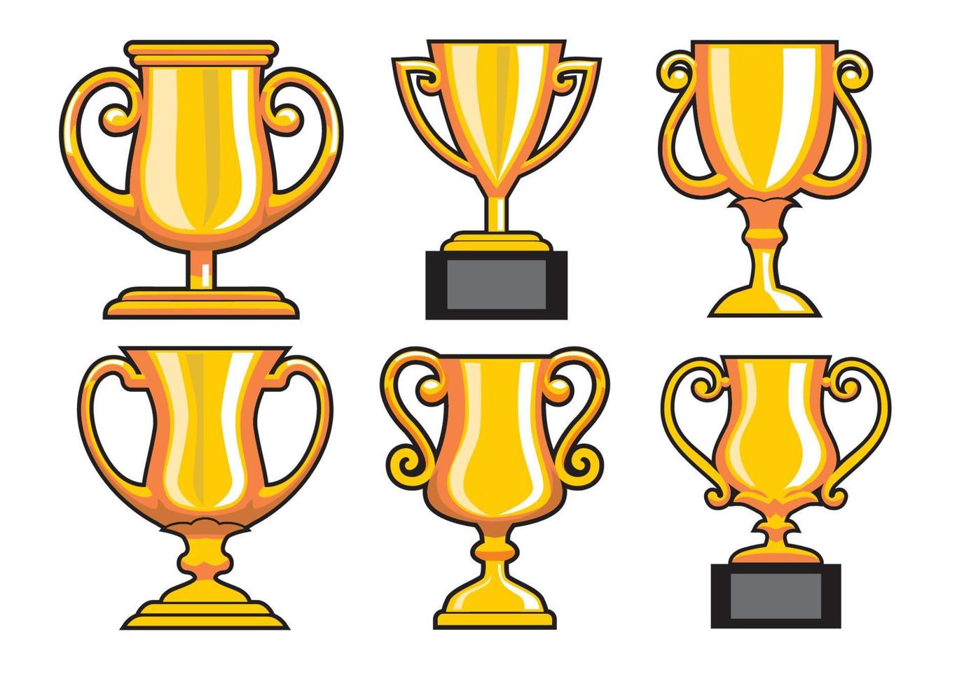 collection of trophy vector
