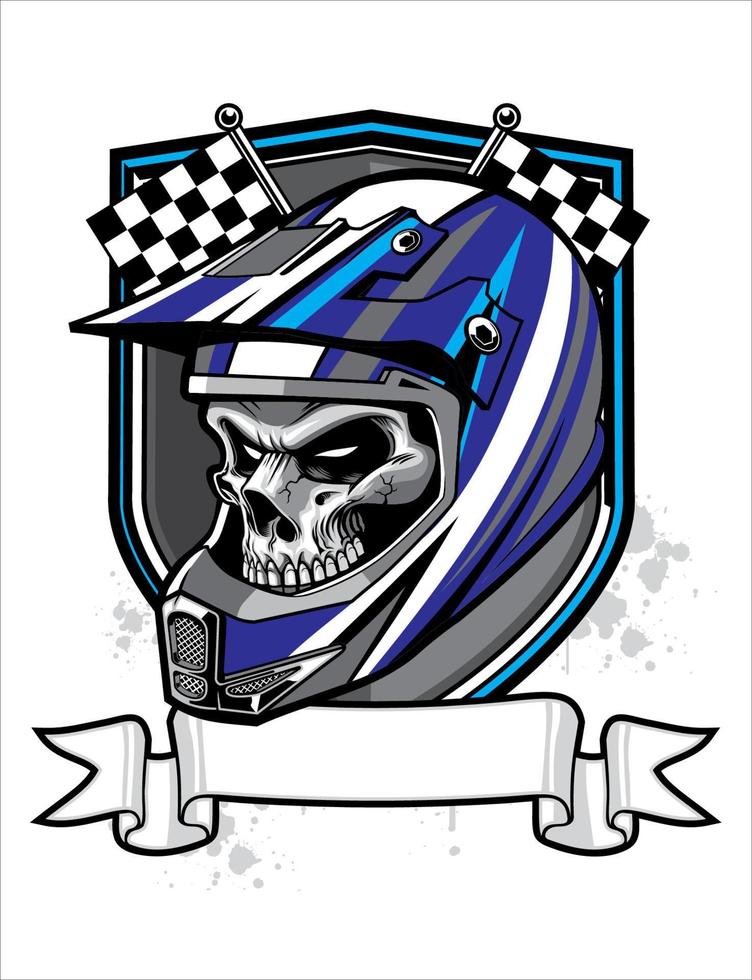 diseño de camiseta de piloto de prueba de calavera vector