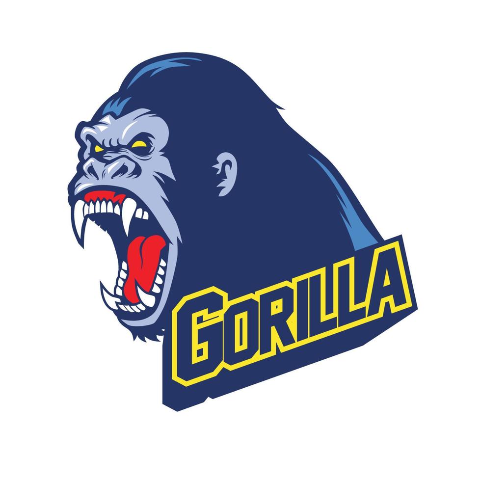 Angry gorilla mascot head vector