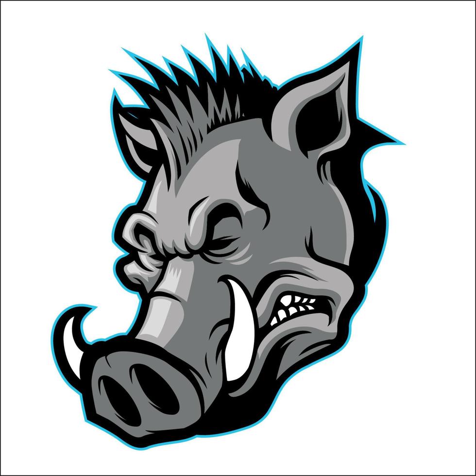 wild boar head mascot vector