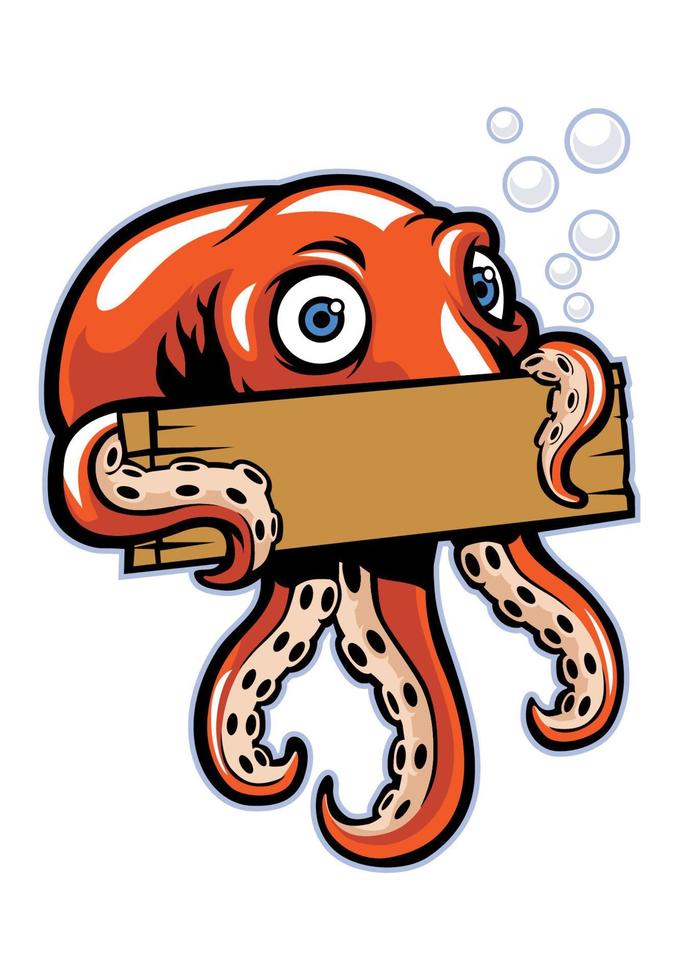 octopus hold the sign vector
