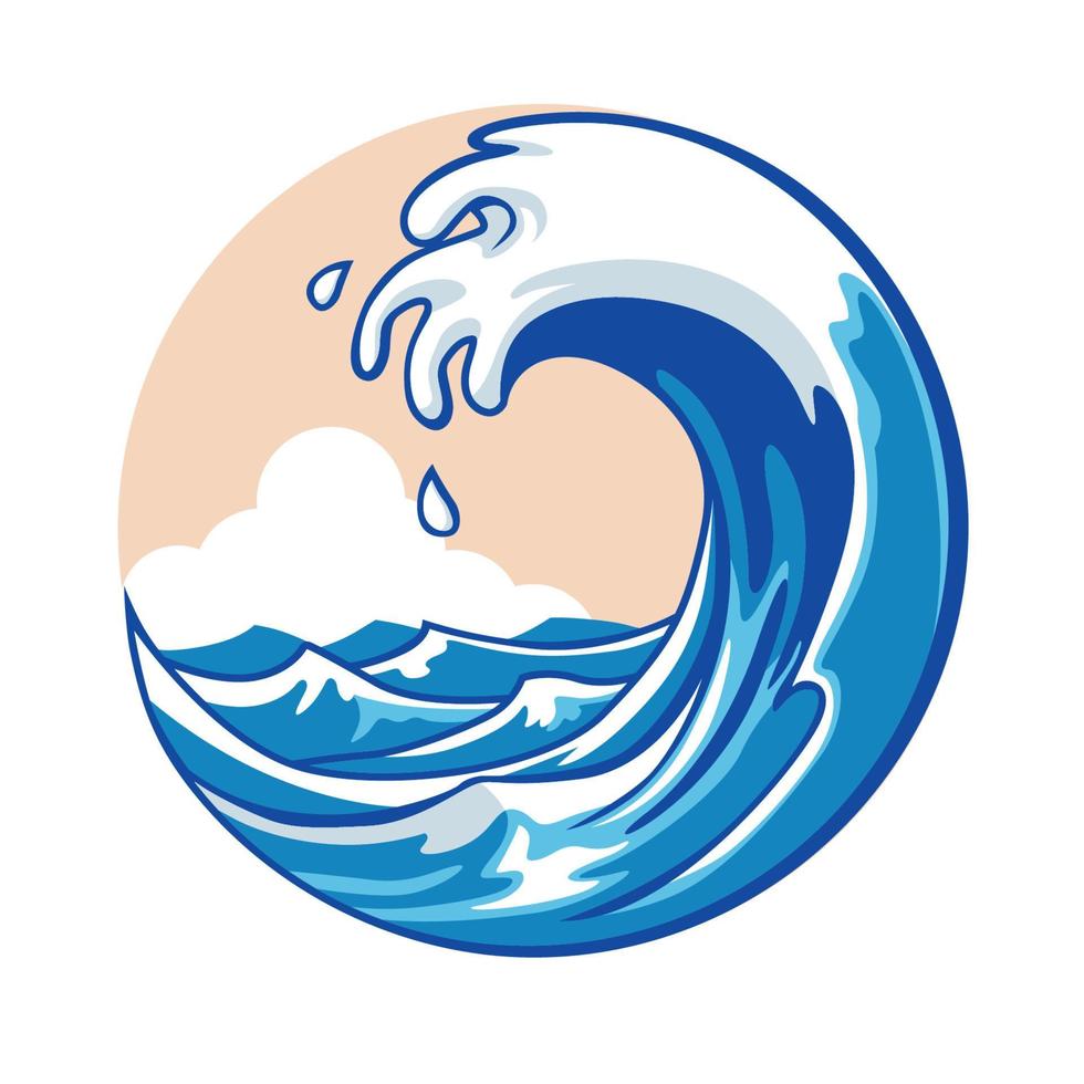 ocean wave vector in circle style