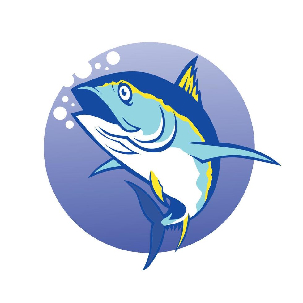 tuna mascot logo vector