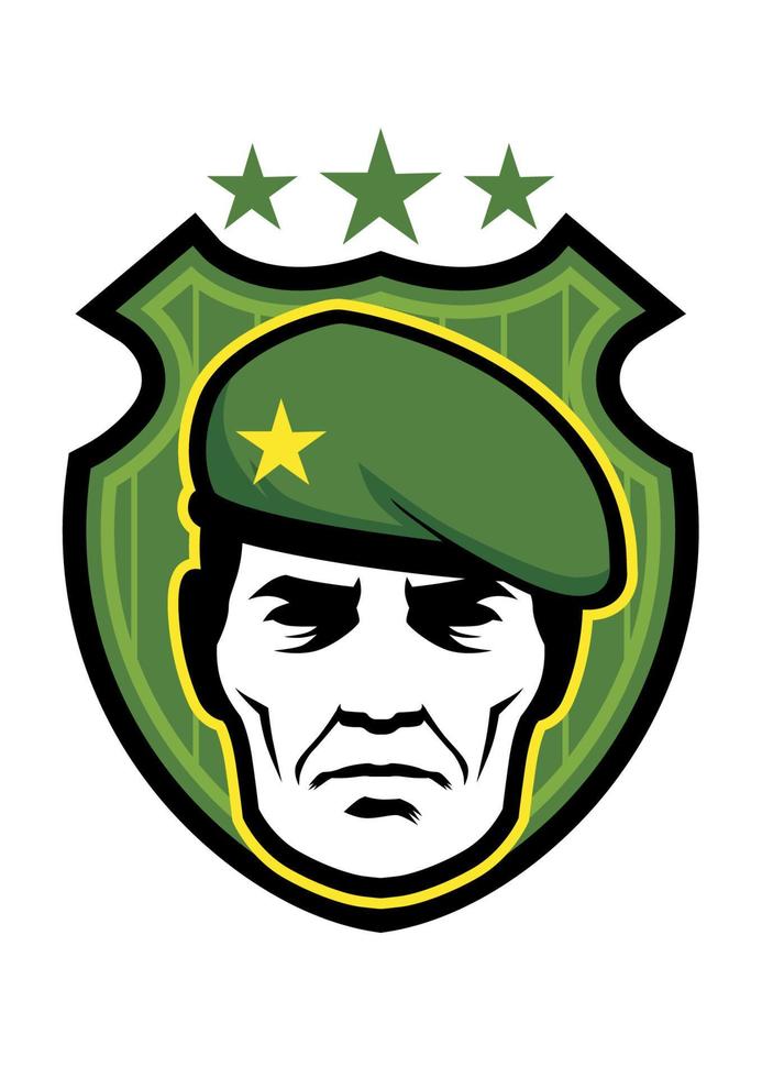 soldado mascota insignia militar vector