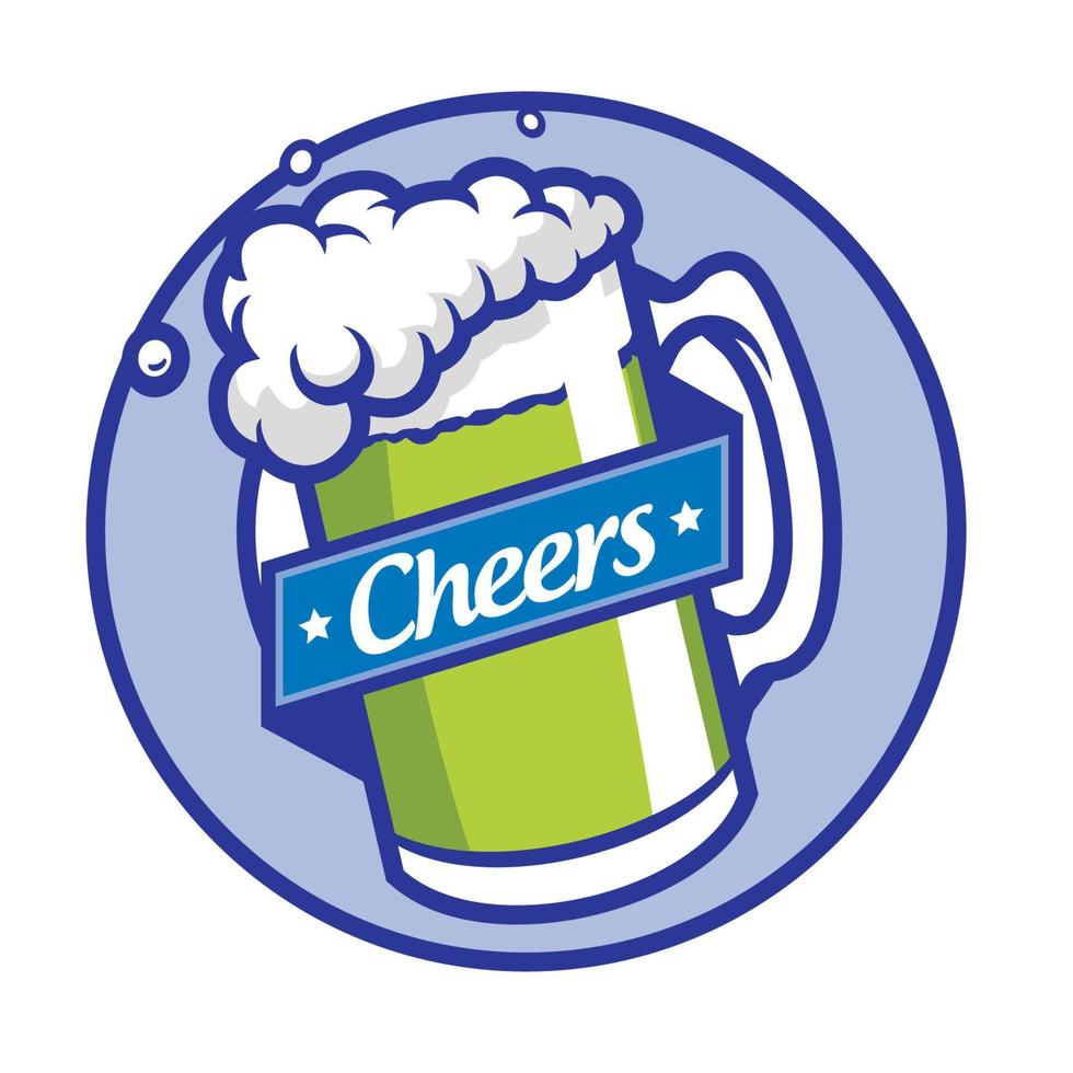 beer glass celebration cheers vector