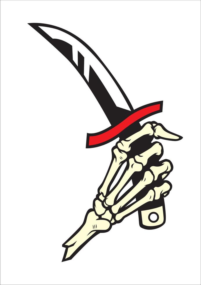 hand bone hold a dagger vector