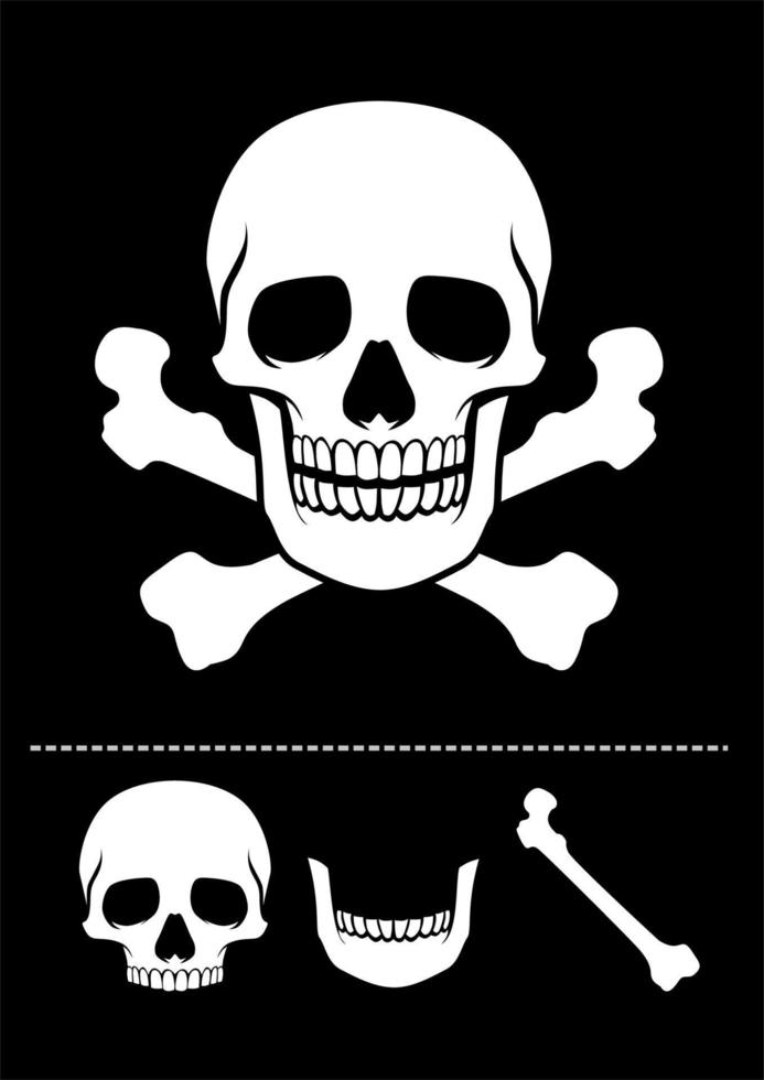 skull and crossed bones icon vector