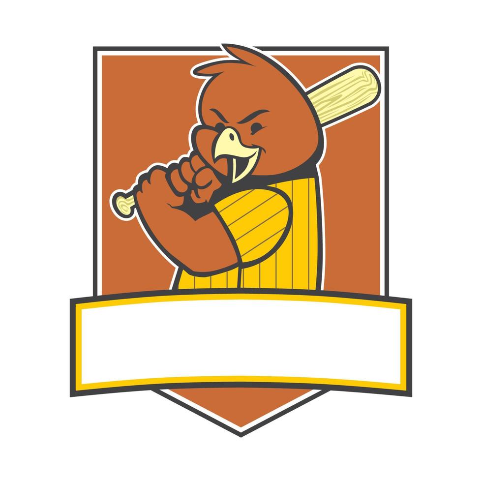 bird baseball player mascot collection vector