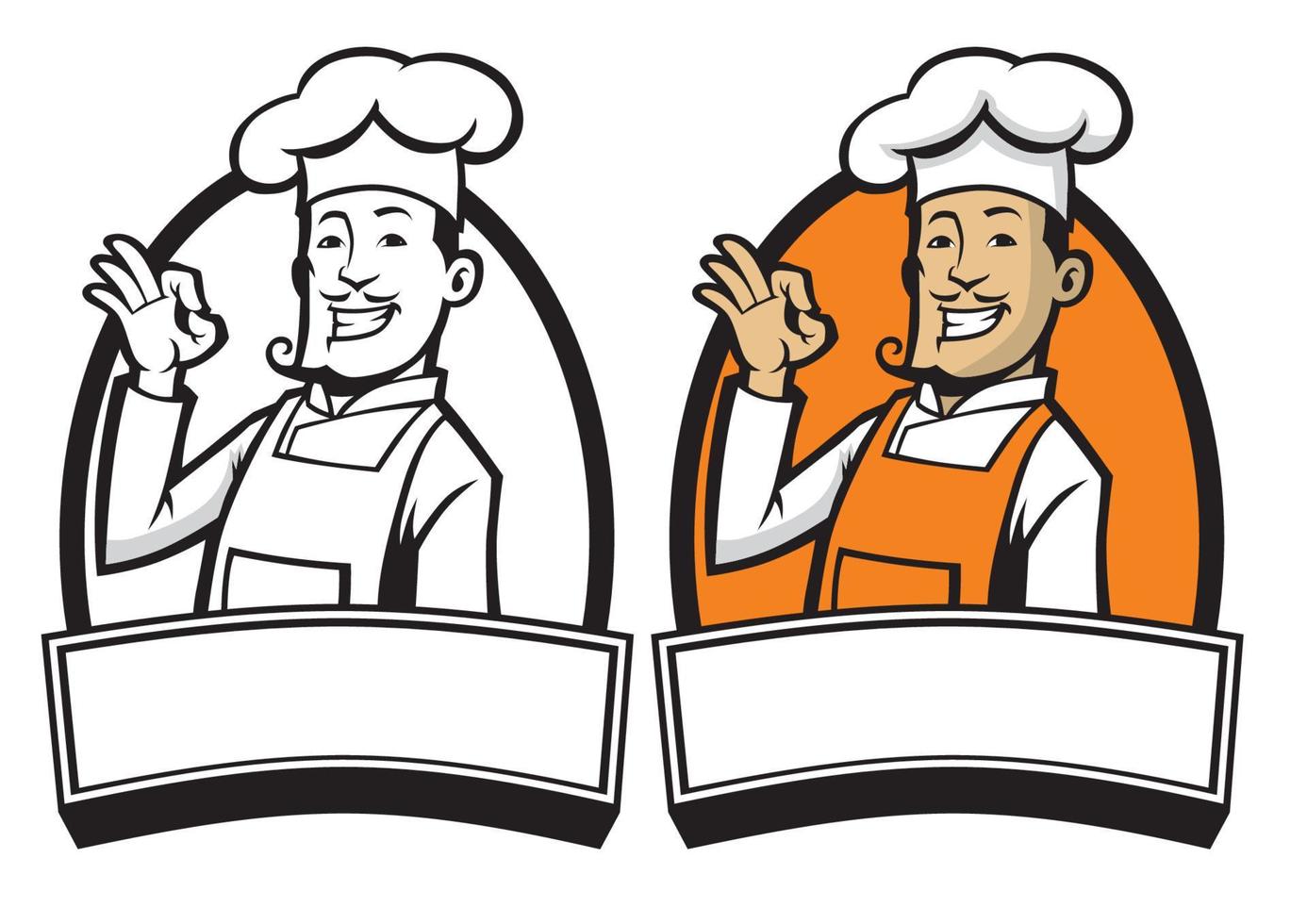 chef with okay sign hand vector
