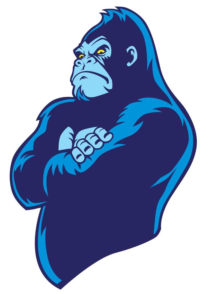 crossed arm gorilla vector