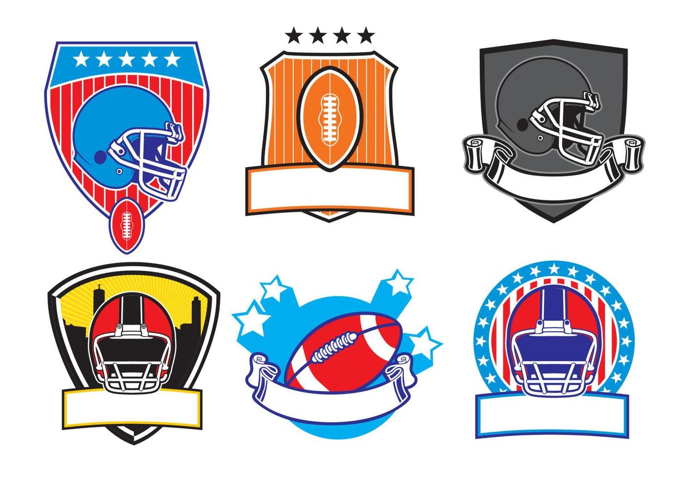 football patch badge collection set vector