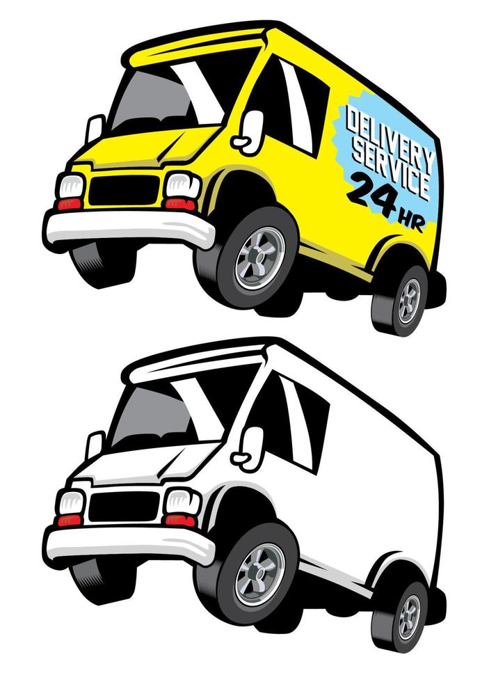 commercial cartoon van vector