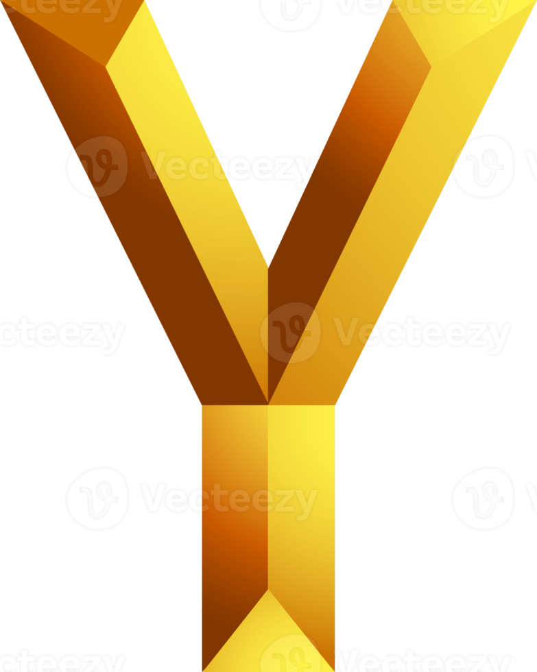 Alphabet gold colour style png