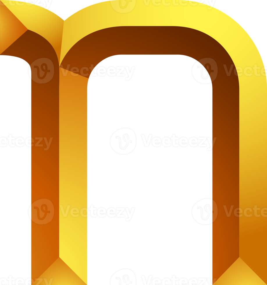 Alphabet gold colour style png