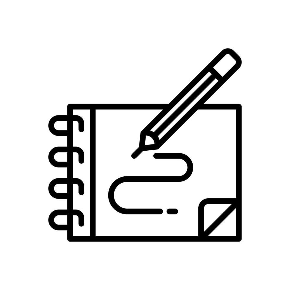 icono de cuaderno de bocetos para su sitio web, móvil, presentación y diseño de logotipo. vector