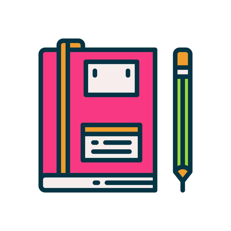 icono de cuaderno para su sitio web, móvil, presentación y diseño de logotipo. vector