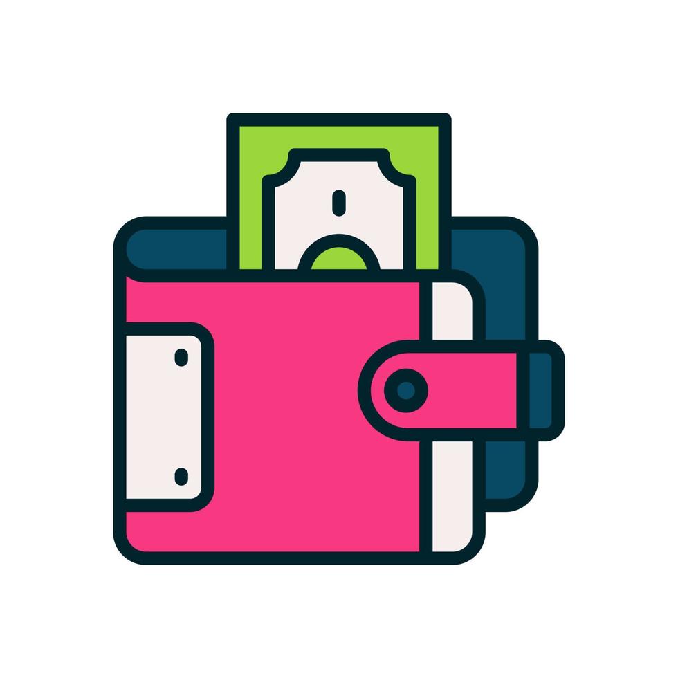 icono de billetera para su sitio web, móvil, presentación y diseño de logotipo. vector