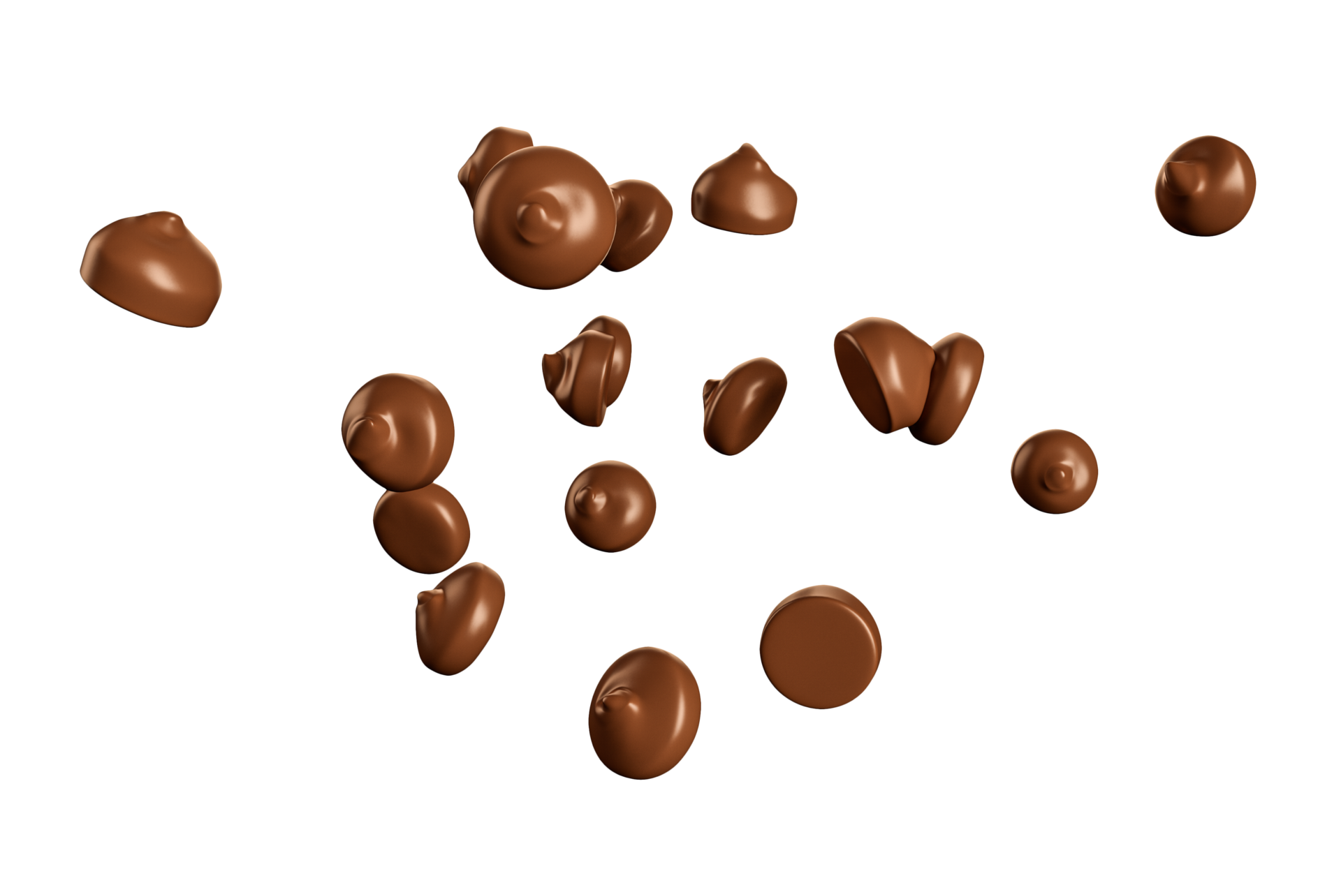 Falling chocolate chip covered cocoa isolated 18915030 PNG