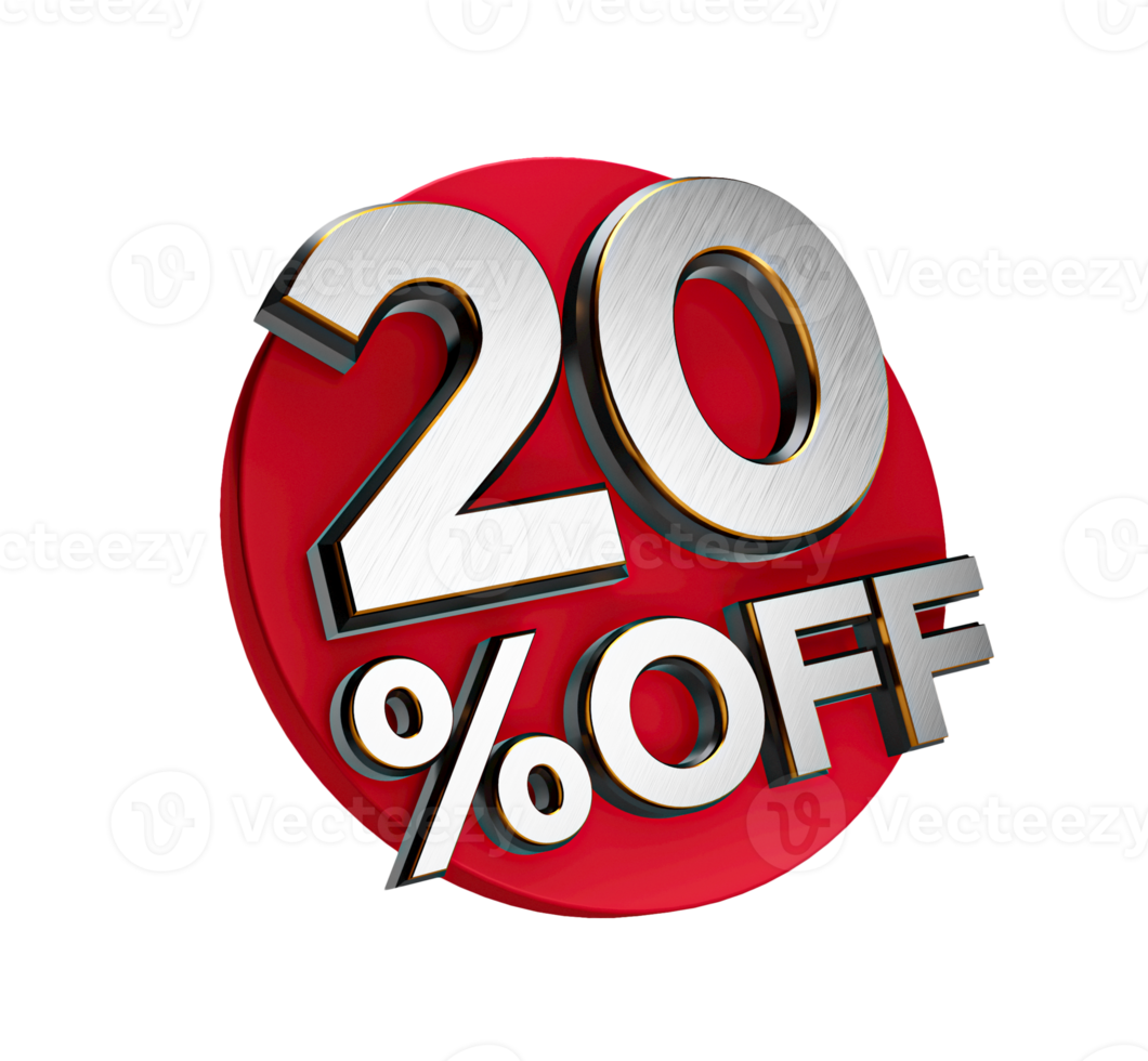 20 Percent off 3d Sign Special Offer 20 Discount Tag png